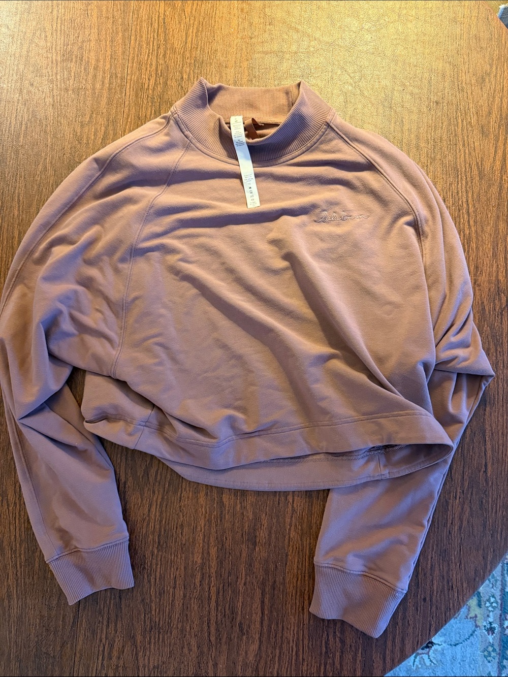 lululemon athletica Cropped Mock Neck Sweatshirt - Mauve, 6